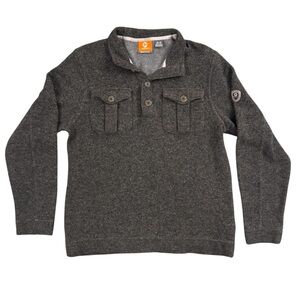 Merrell Select Performix Dark Gray Wool Blend Sweater Chest Pockets Size Medium